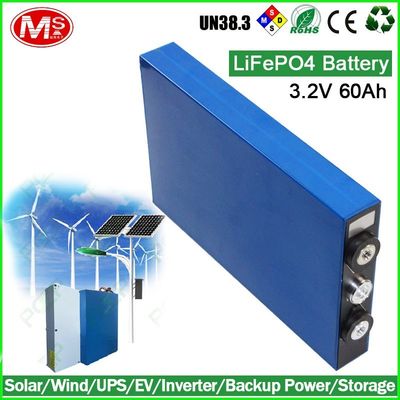 Cina Sel Baterai Lithium Prismatik Ultra Tipis LiFePO4 3.2V 60Ah Untuk UPS / EV / Inverter pemasok