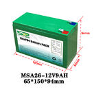 Cina Green 9Ah 12 Volt Lithium Battery Pack NCM / LiFePO4 Untuk Pemantauan Keamanan Pintar perusahaan