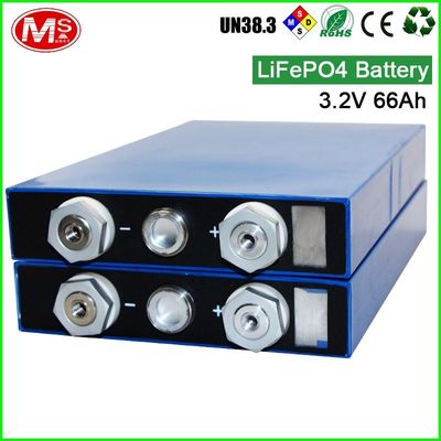 Cina Sel Baterai Isi Ulang 3.2V 66Ah / LiFePO4 Baterai Lithium Untuk Inverter pabrik