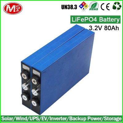 Cina Li-Polymer Prismatic Battery Cell / Lifepo4 Ev Battery Pack 80Ah 3.2V Distributor